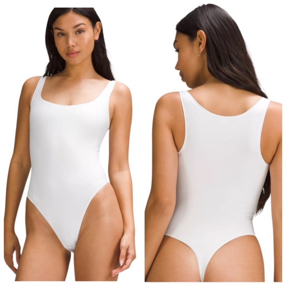 Lululemon Wundermost Ultra-Soft Nulu Square-Neck Sleeveless Bodysuit White M